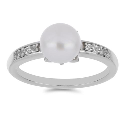 BUY STERLING SILVER NATURAL PEARL GEMSTONE  RING